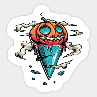 Halloween ice cream pumpkin Sticker